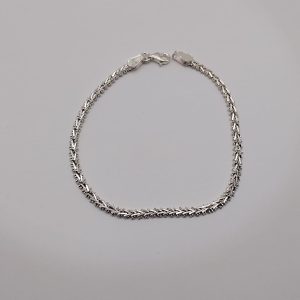 Elegante pulsera con estilo trenzado de plata .925 con atractivo estilo minimalista