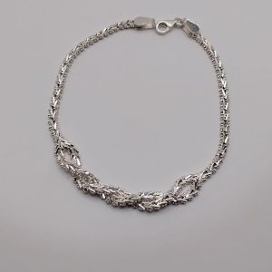 Elegante brazalete de plata .925 con centro doble trenzado