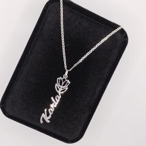 Dije de tulipán con nombre personalizable