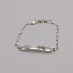 Esclava de plata .925 estilo fígaro personalizable para niña o niño