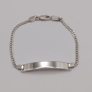 Esclava barbada de plata .925 personalizable para Bebé