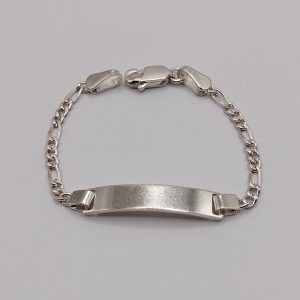 Esclava estilo fígaro 3x1 con placa personalizable para Bebé