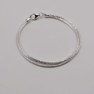 Pulsera triple delgada de plata esterlina italy